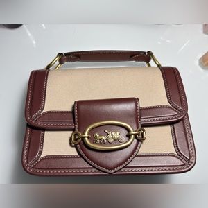 Coach Hero Shoulder Bag, Canvas and refined calf leather